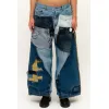 Patchwork-Hose Jeans Vorne