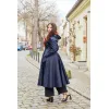 Hoodie-Wickelkleid Rot Rückseite