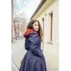 Hoodie-Wickelkleid Rot