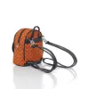 Shweshwe Mini-Rucksack Orange seitlich