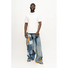 Patchwork-Hose Baggy Vorderseite