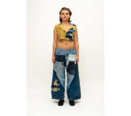 Patchwork-Hose Jeans