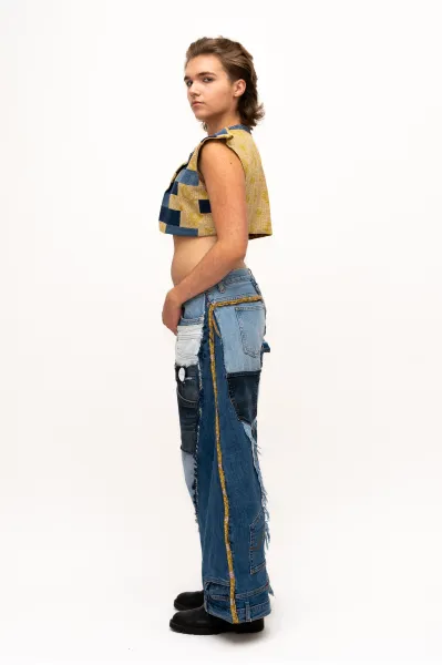 Patchwork-Hose Jeans Seite