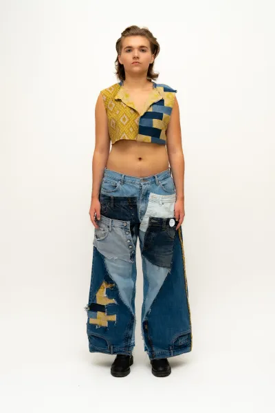 Patchwork-Hose Jeans