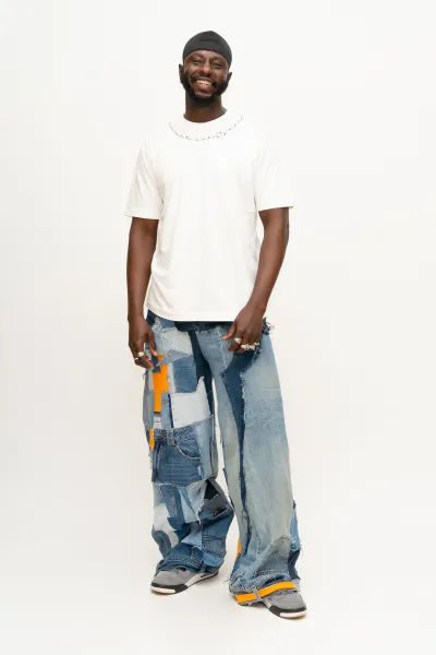 Patchwork-Hose Baggy Vorderseite