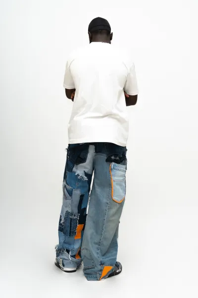 Patchwork-Hose Baggy Rückseite